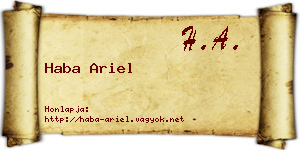 Haba Ariel névjegykártya